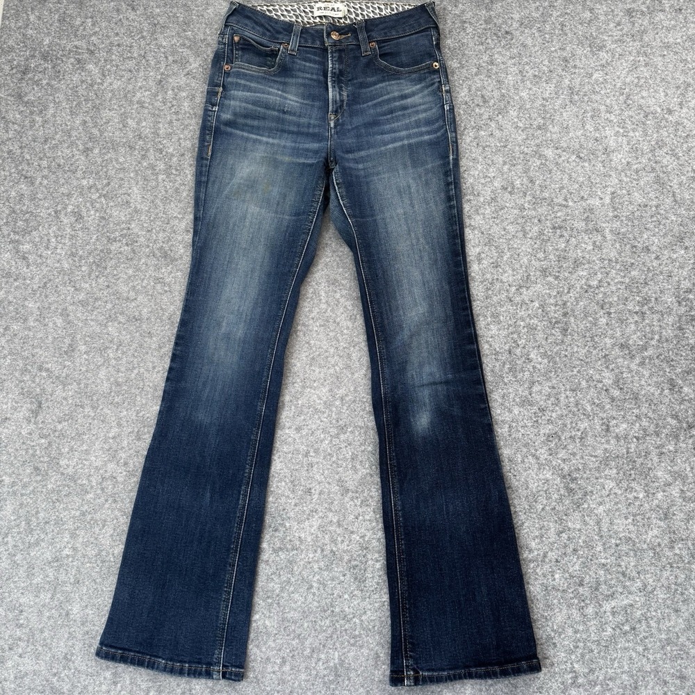 Ariat REAL Denim Perfect Rise Bootcut Jeans Dark Wash 28R Stretch Western Denim